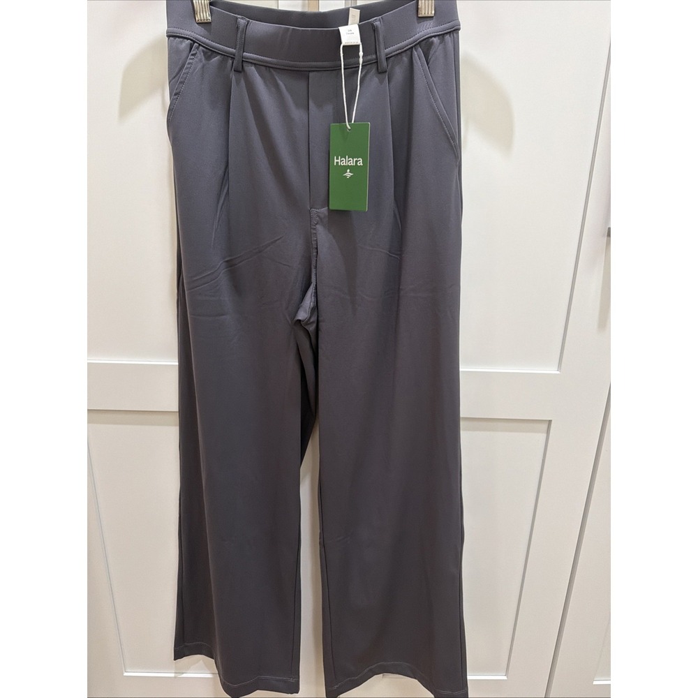 Halara High Waisted Wide Leg Pleated Dress Pants XS Regular NWT Pull on Do Gray